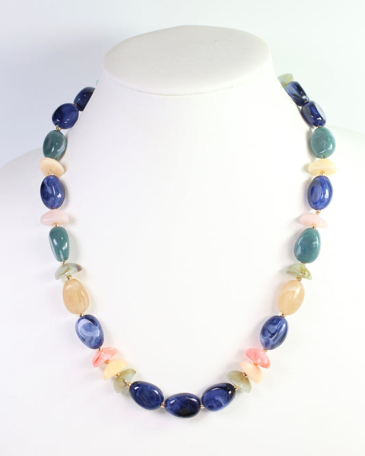 Laurel Stone Beaded Necklace Blue Multi