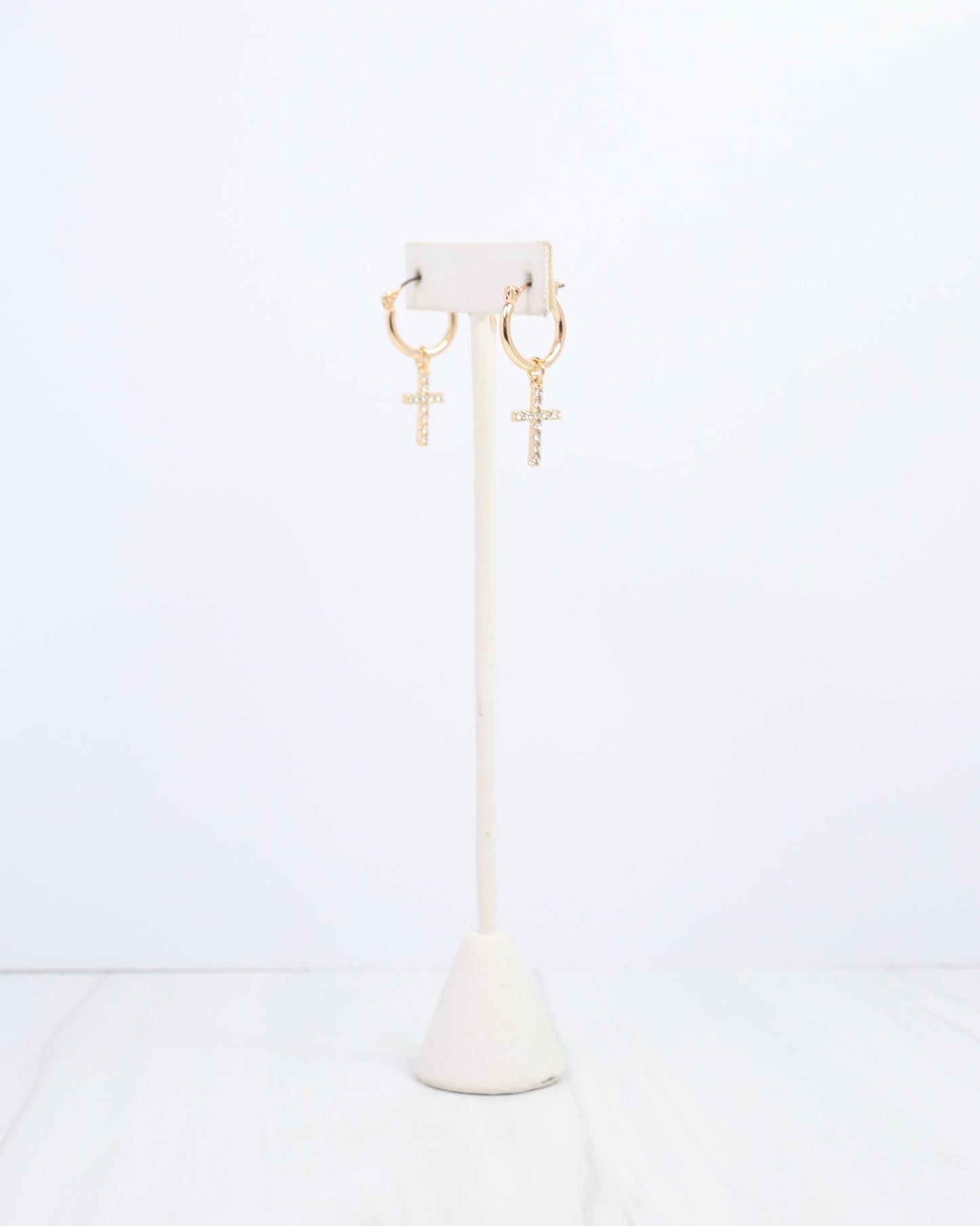 Kansas Cross Hoop Earring Gold