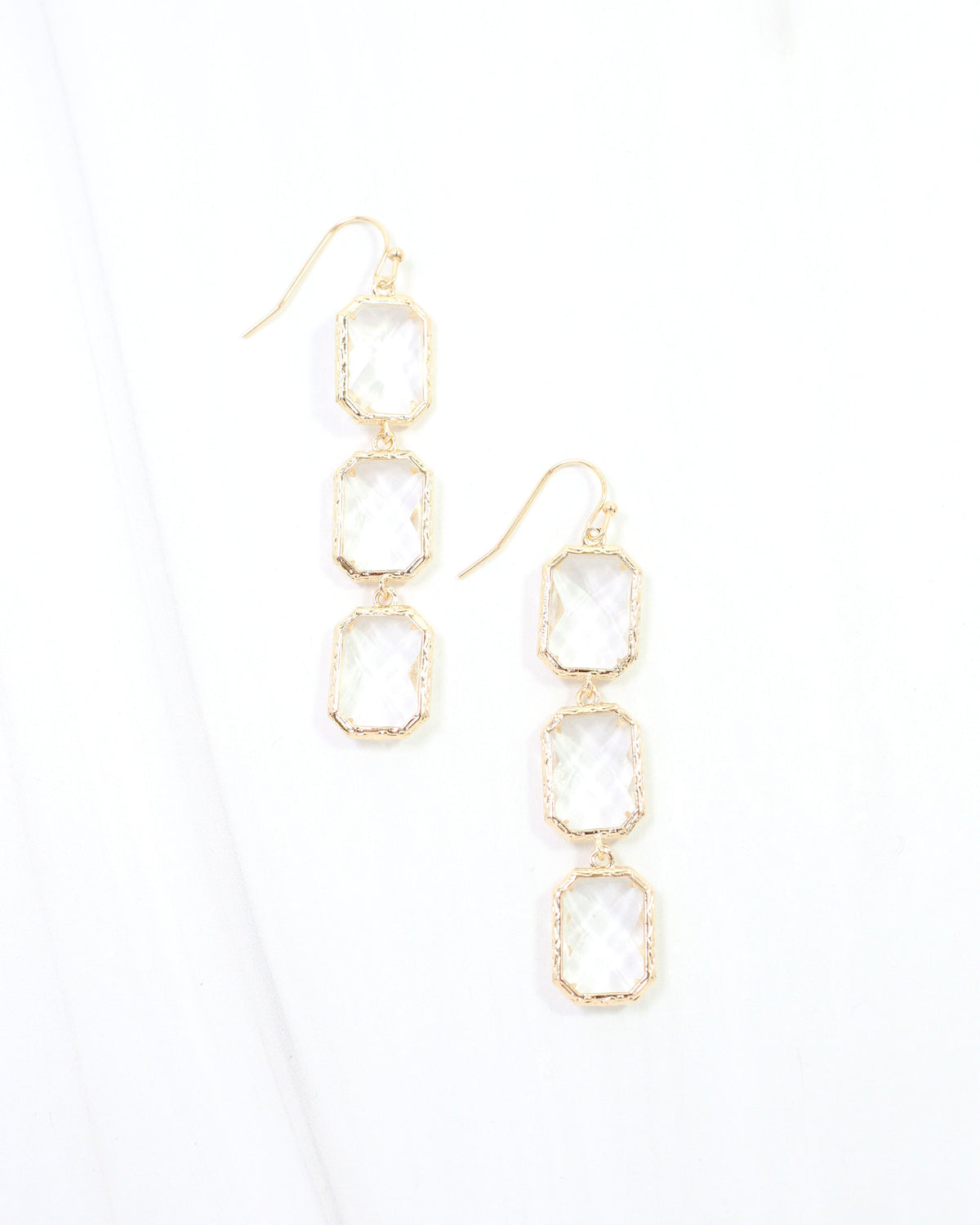Sabrina Square Dangle Earring WR Gold