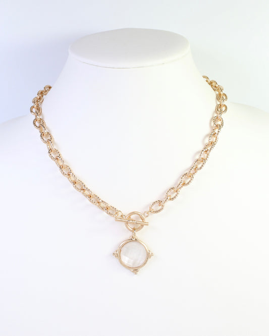 Rochester Facited Link Necklace Gold