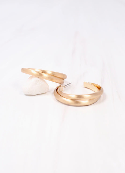 Pablo Hoop Earring MATTE GOLD - Caroline Hill