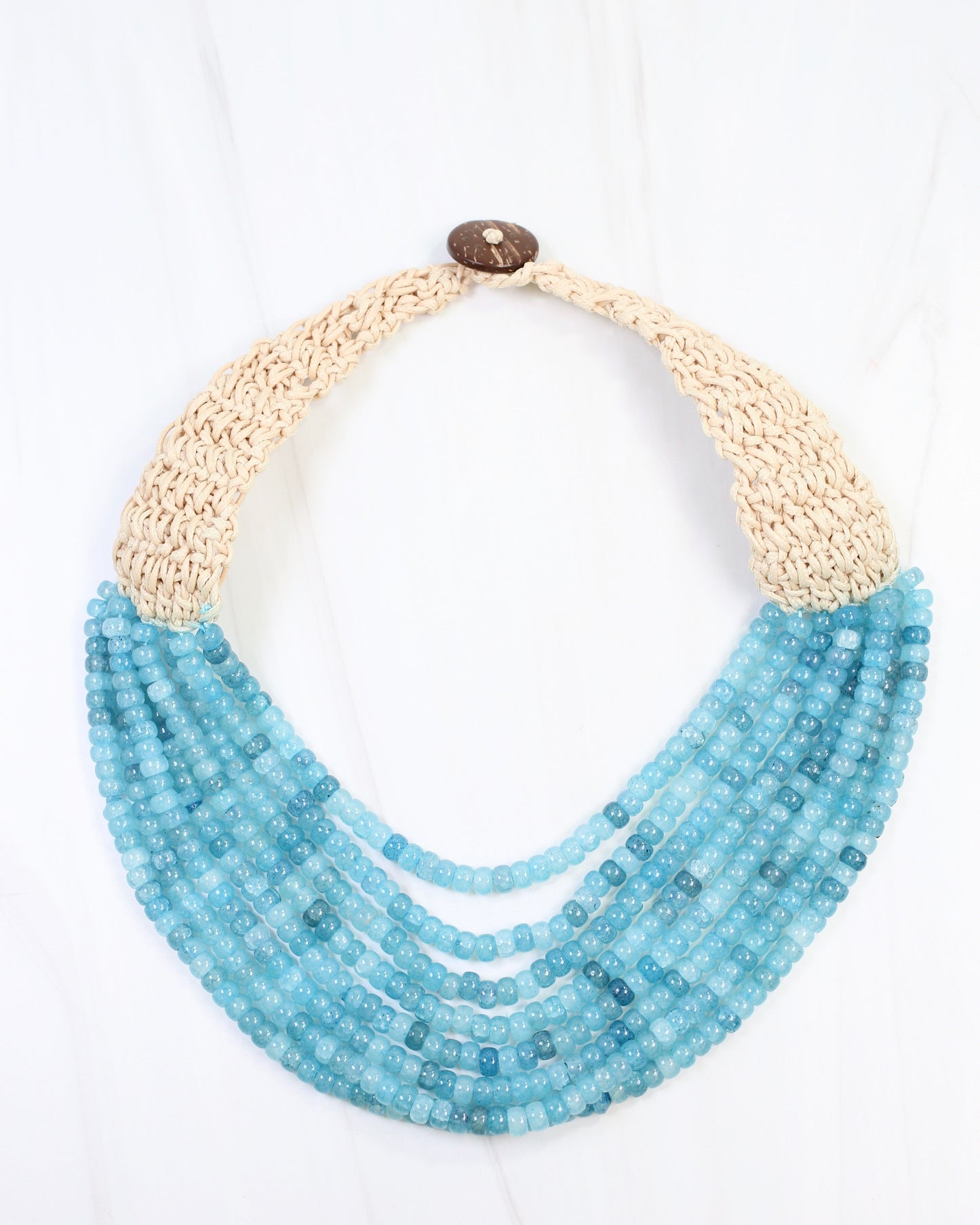 Ironwood Multi Layered Beaded Necklace Blue