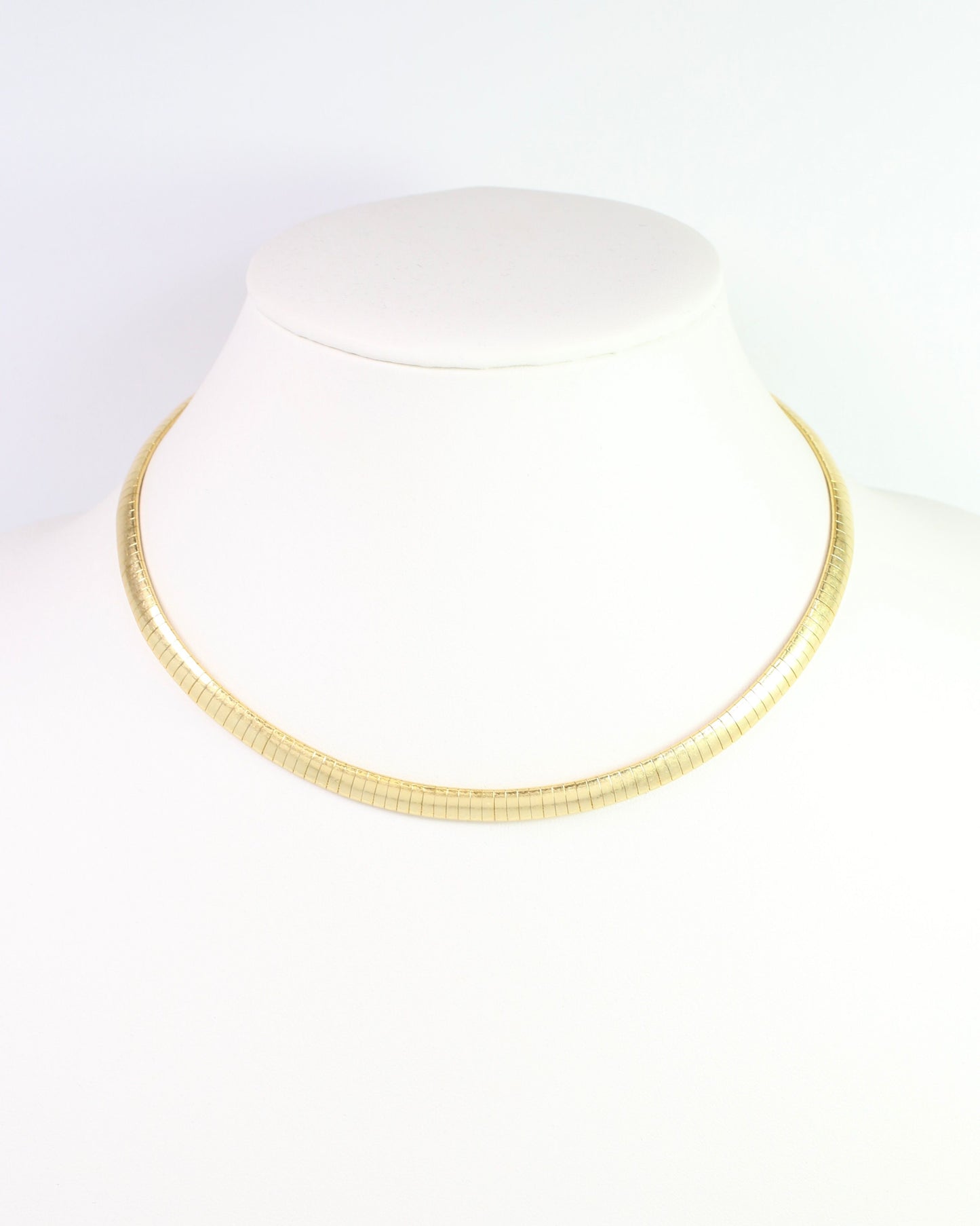 Emeline Herringbone Collar Necklace Worn Gold