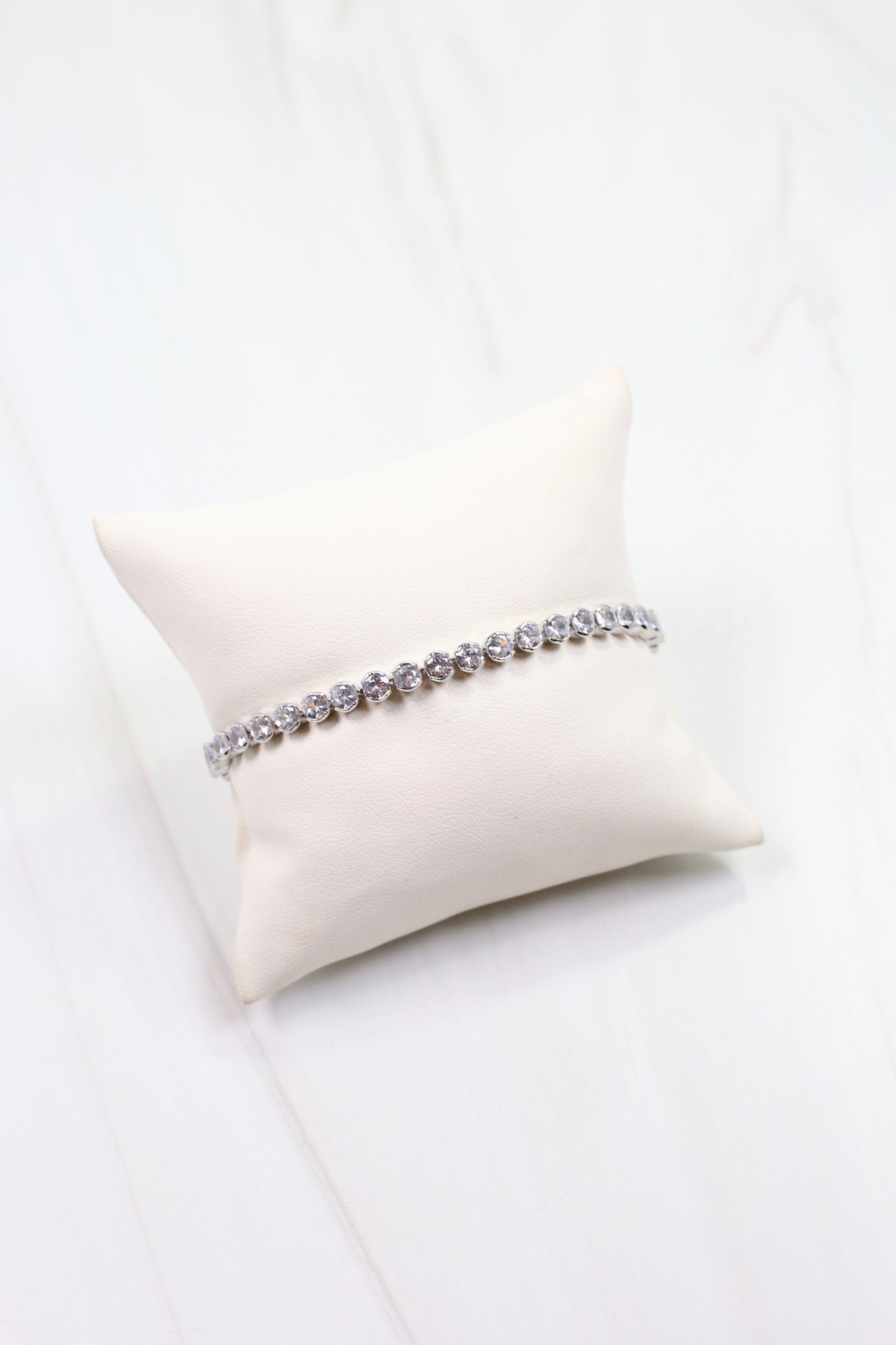 Pinsky CZ Tennis Bracelet Silver