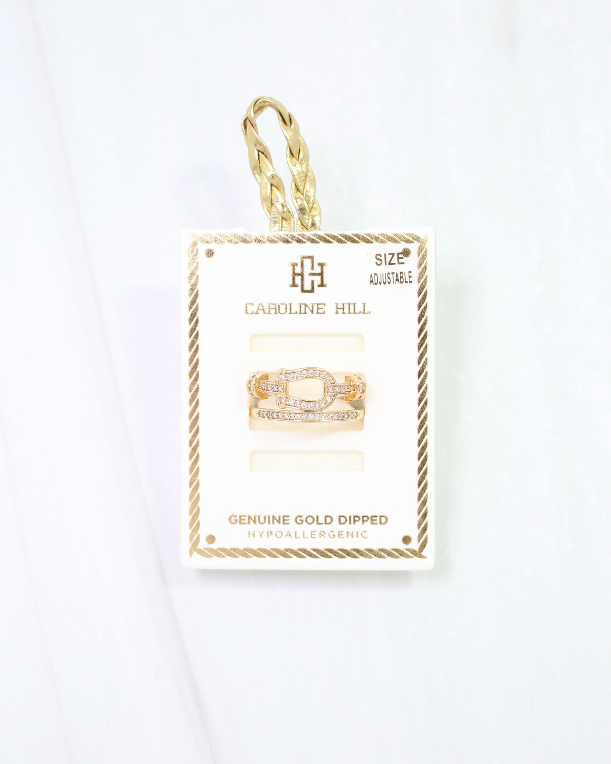 Royal Horsebit CZ Ring WR Gold