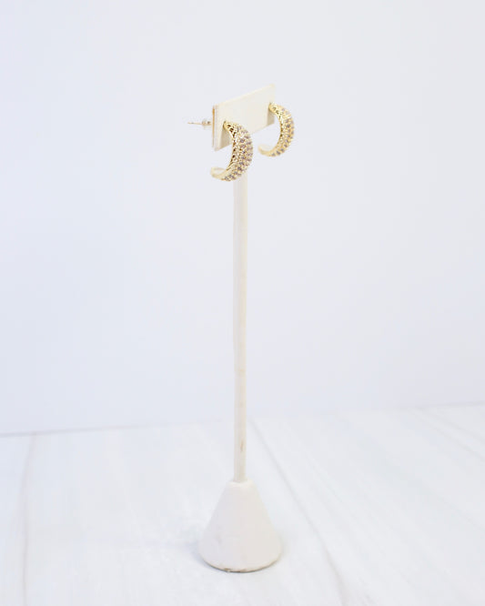 East Hampton Crystal Pave Earring Gold