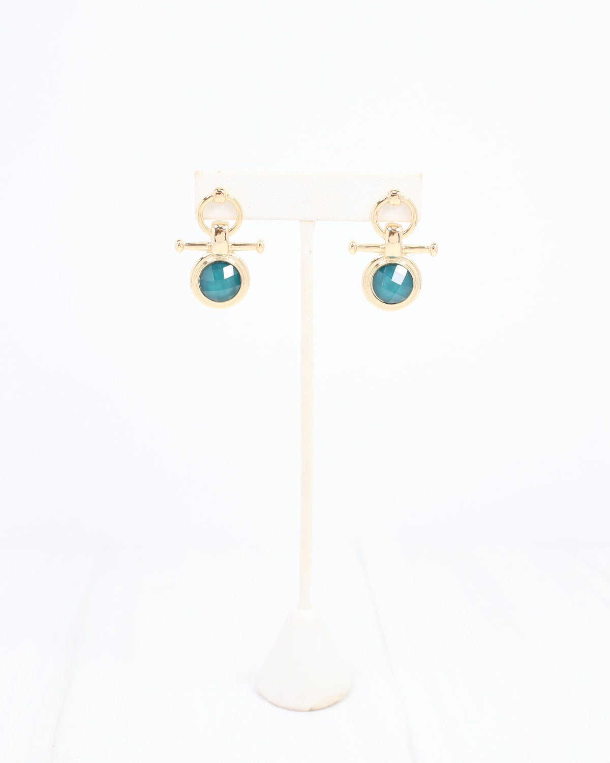 May Faceted Post Earring Teal