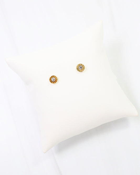 Remmy Roman Numeral Stud Earring Gold