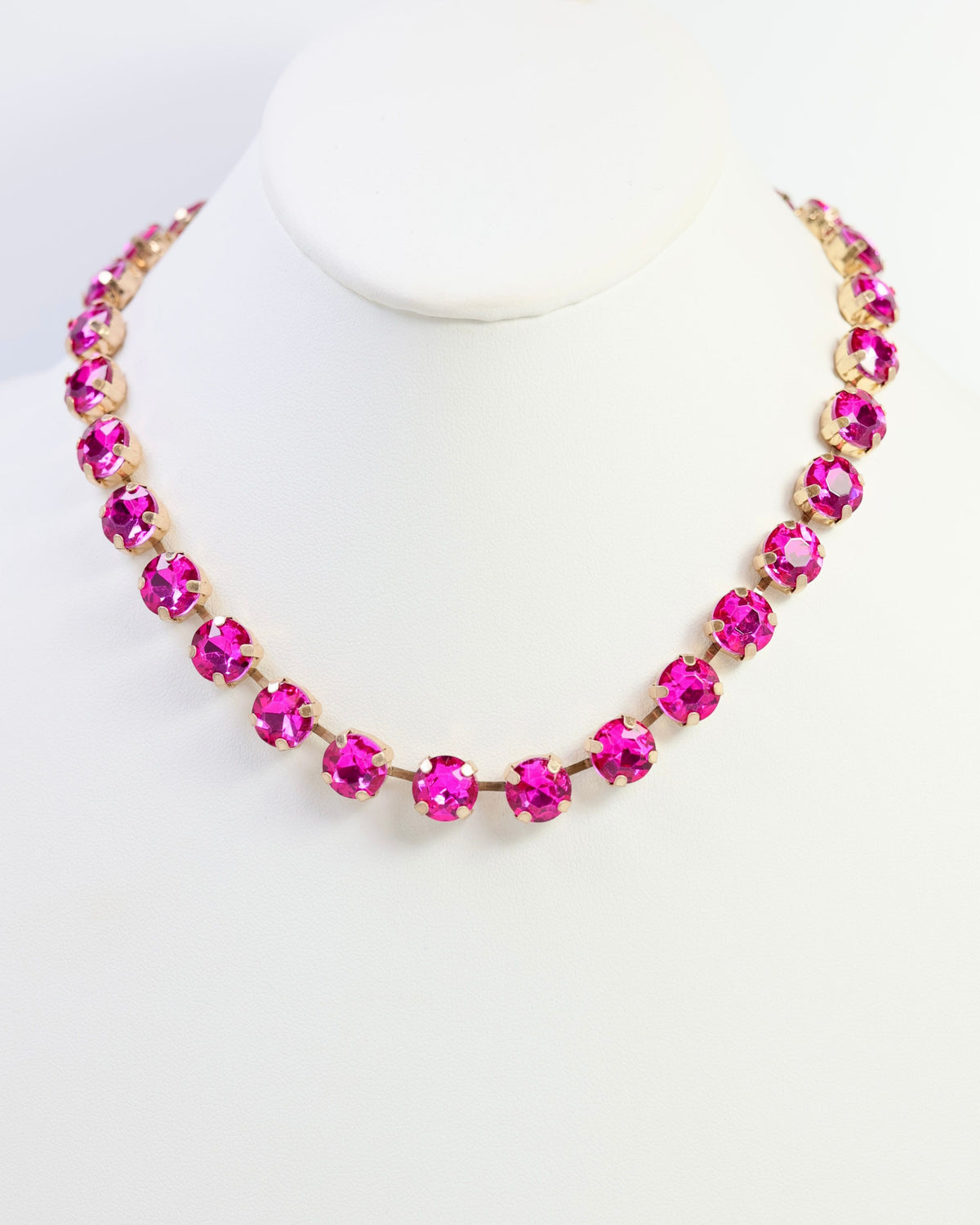 Andi Rhinestone Necklace Fuchsia