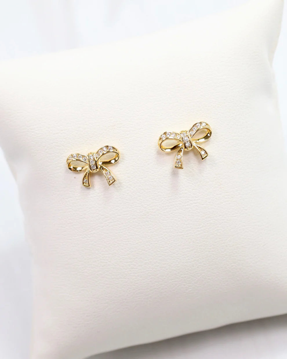 Randa Gold and Crystal Bow Stud Gold