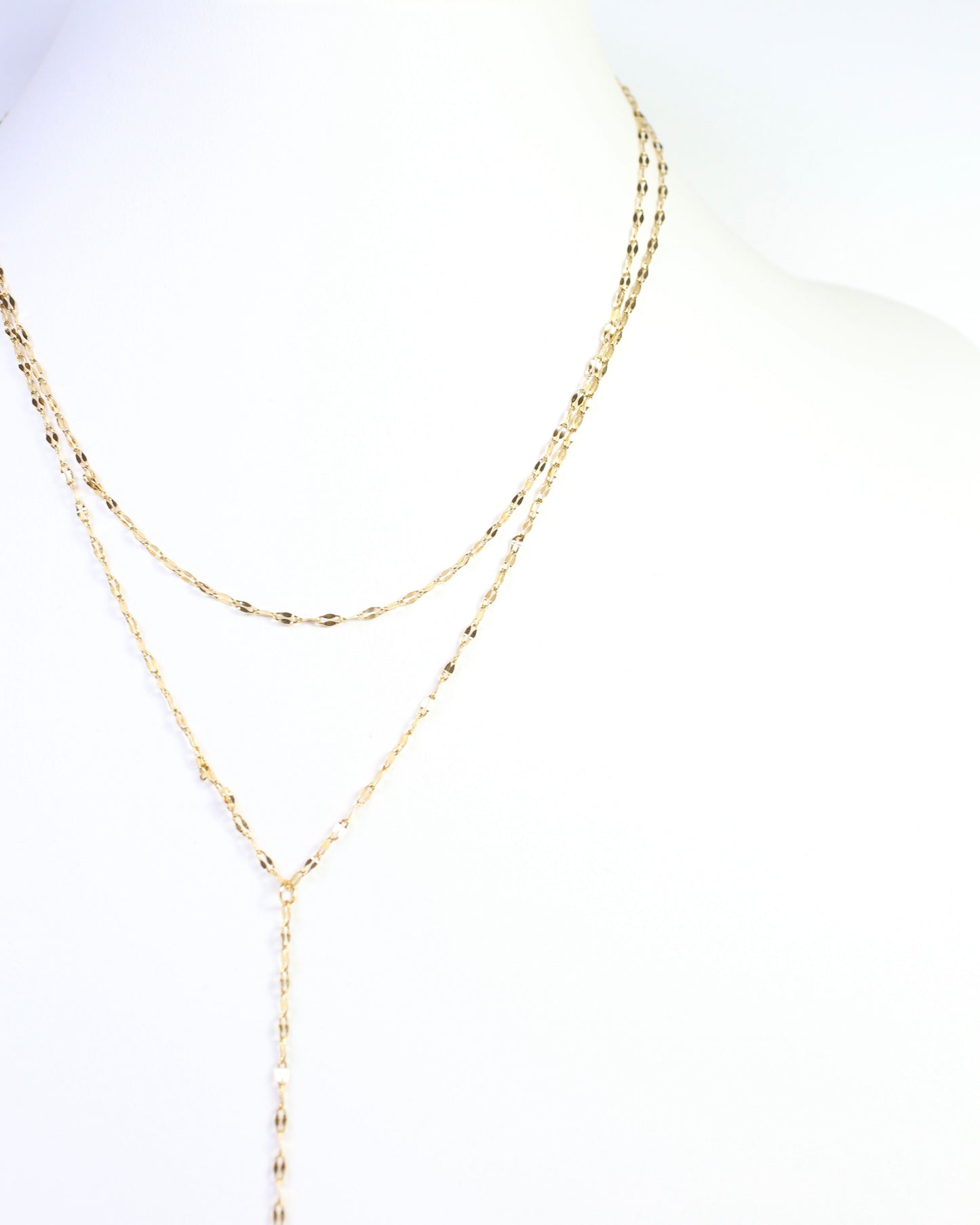 Dailyn Layered Y Necklace WP Gold