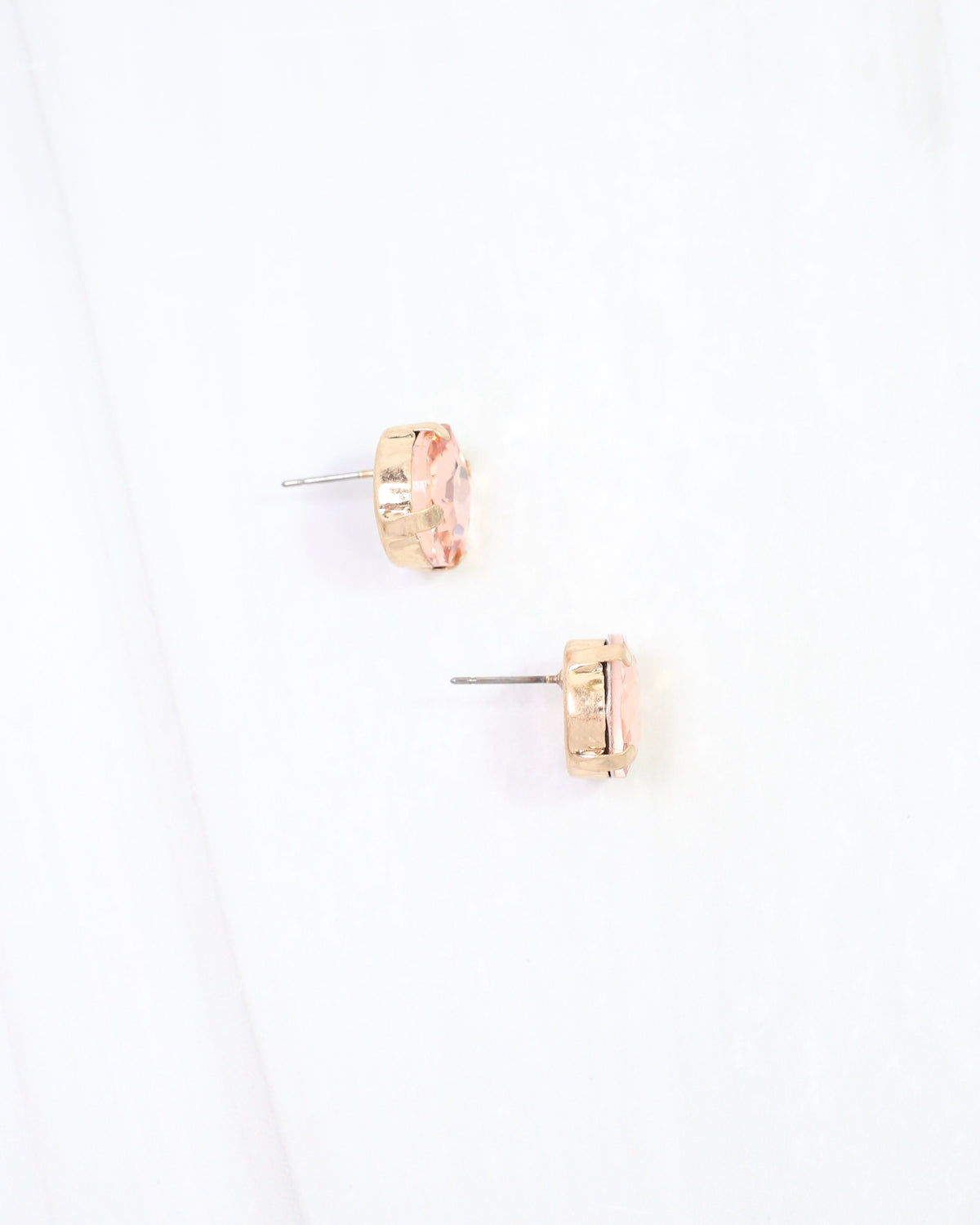 Andi Large Rhinestone Stud Earring Peach