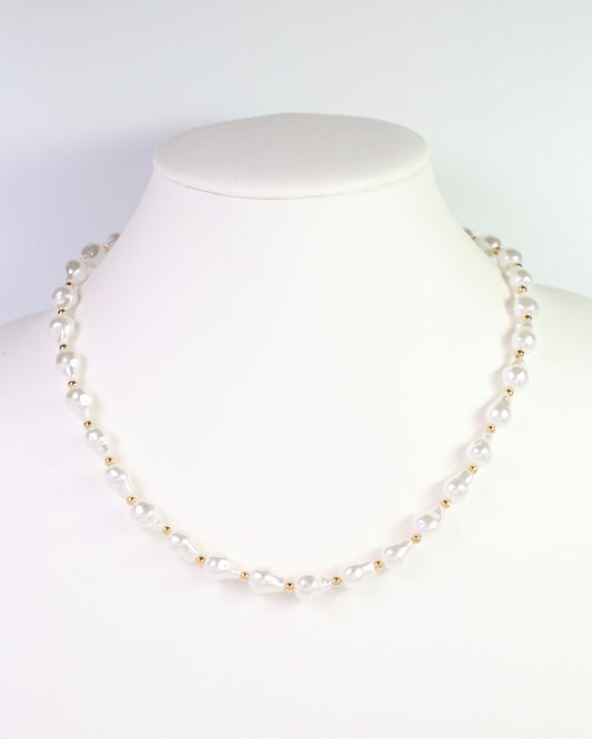 Ramier Baroque Pearl Necklace Cream