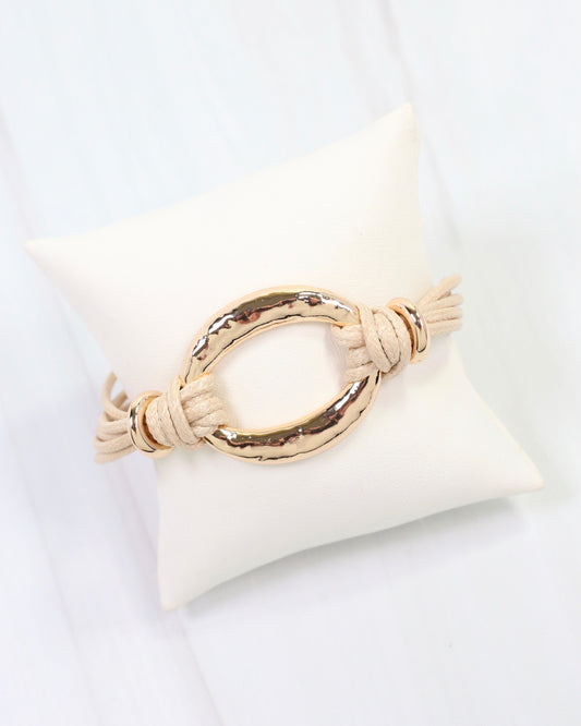 Westminster Gold Oval Corded Bracelet Ivory
