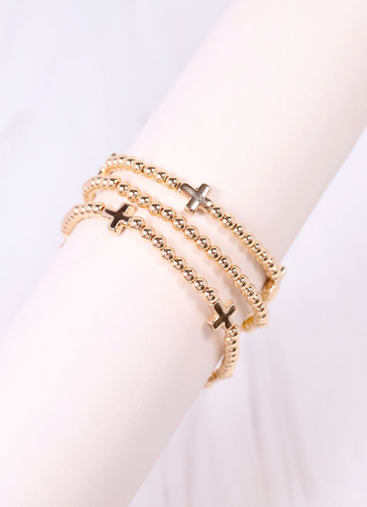 Milano Cross Bracelet Set Gold