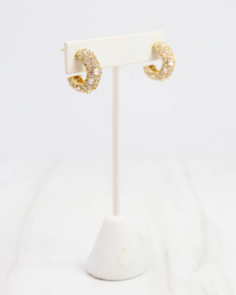 Lancaster CZ Hoop Earring Gold