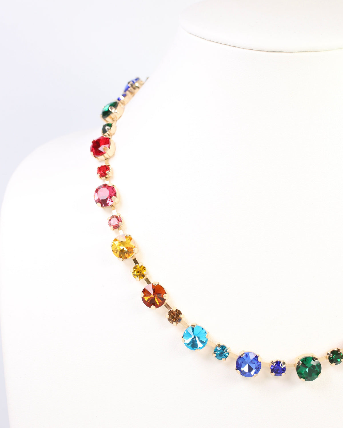 Ryan Crystal Necklace Dark Multi