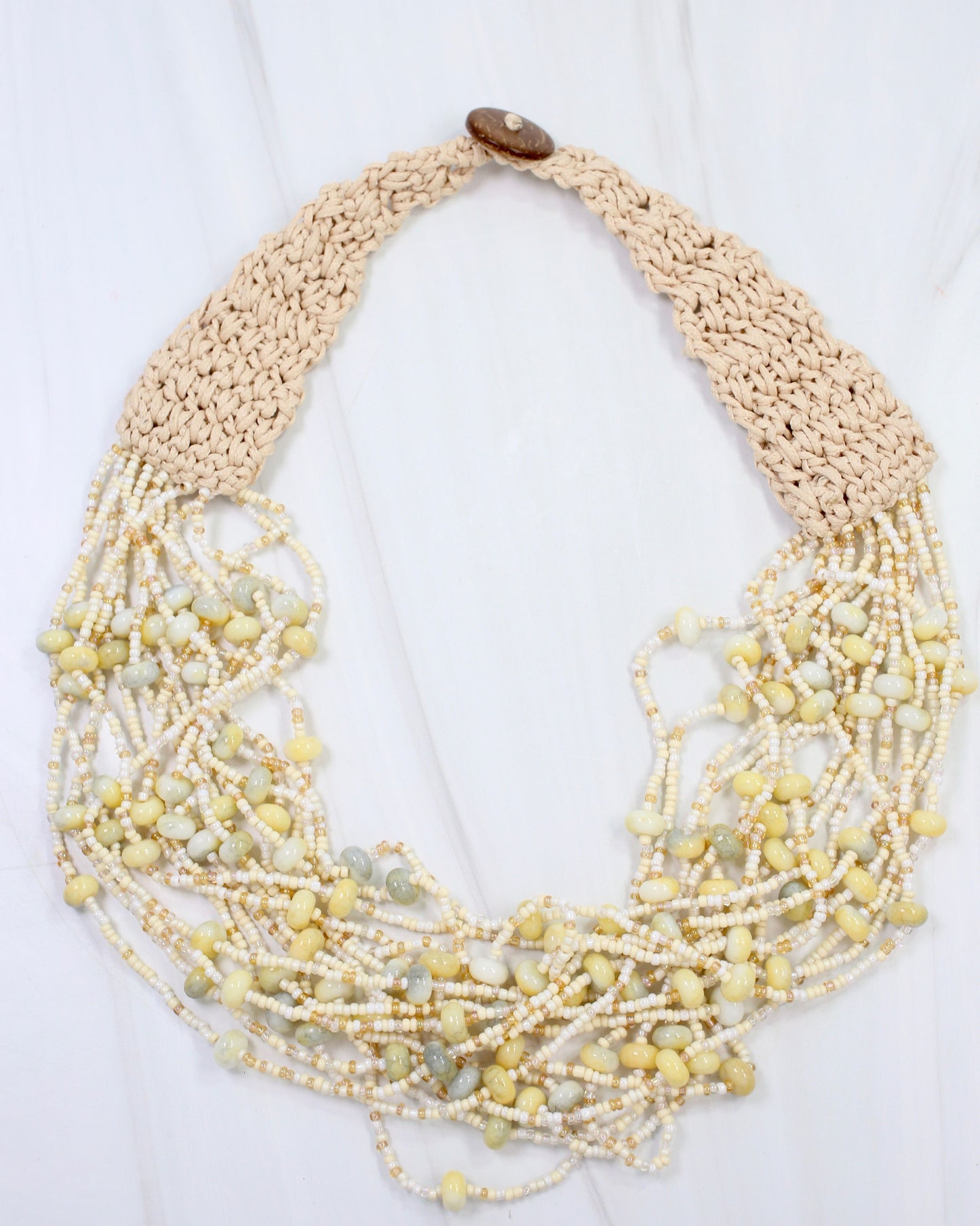 Livonia Multi Layered Beaded Necklace Natural