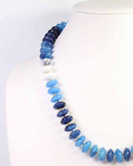 Belfast Stone Beaded Necklace Blue Multi