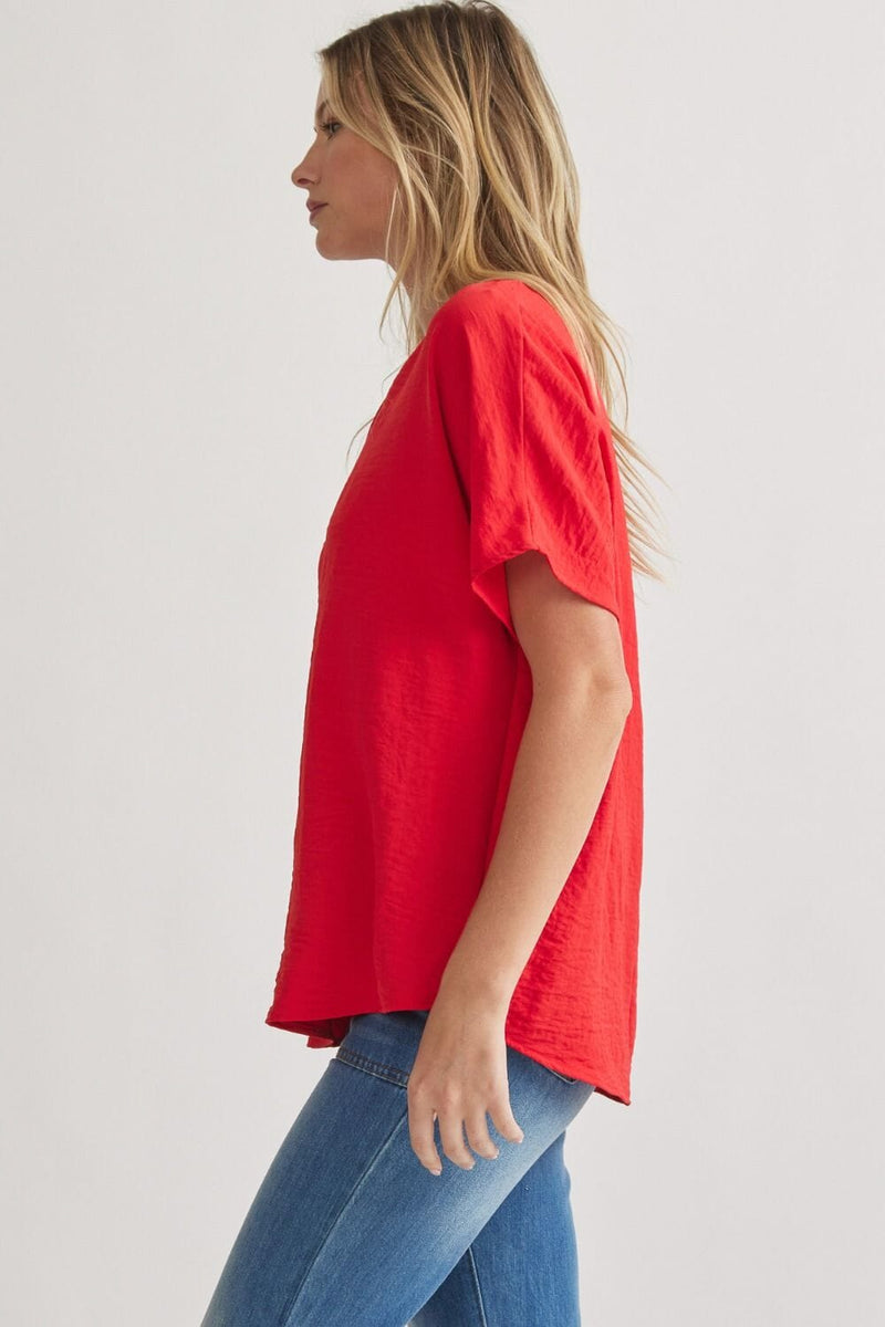 Roll Out Red Basic Top - Caroline Hill