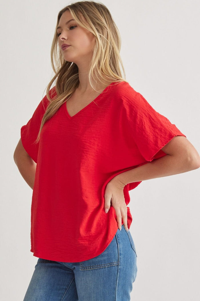 Roll Out Red Basic Top - Caroline Hill