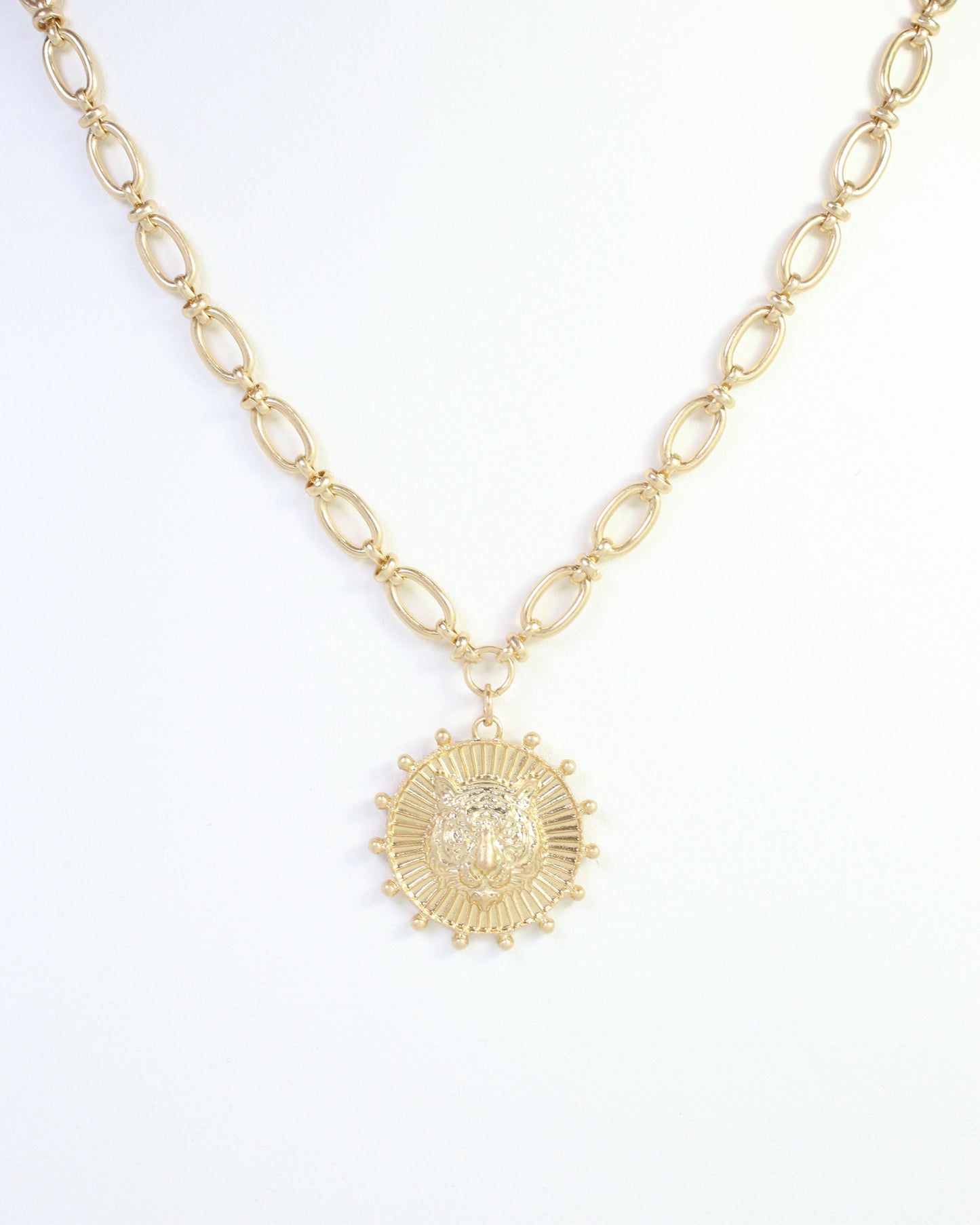 Carmen Coin Necklace Tiger Worn Gold