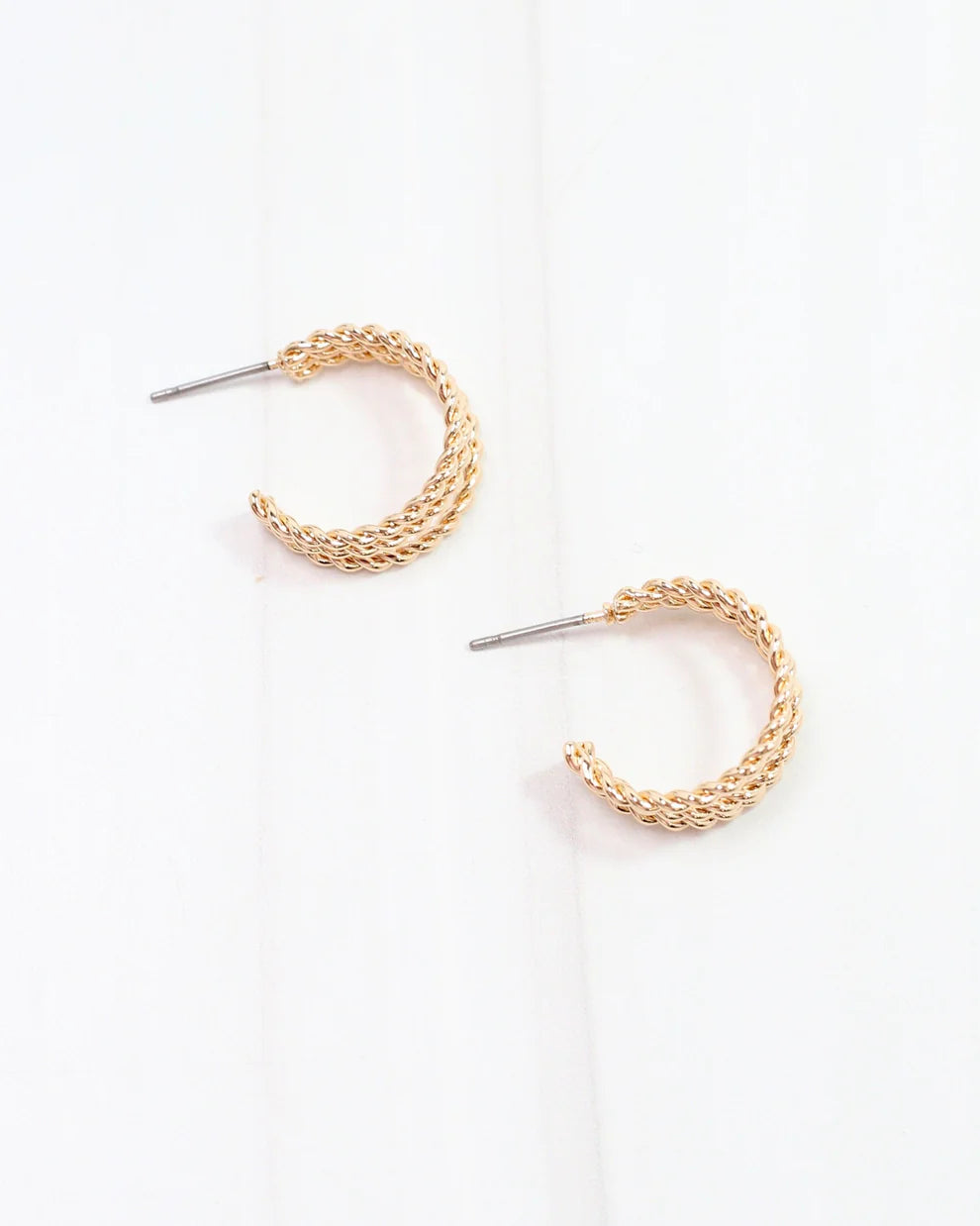 Browne Triple Hoop Earring Gold