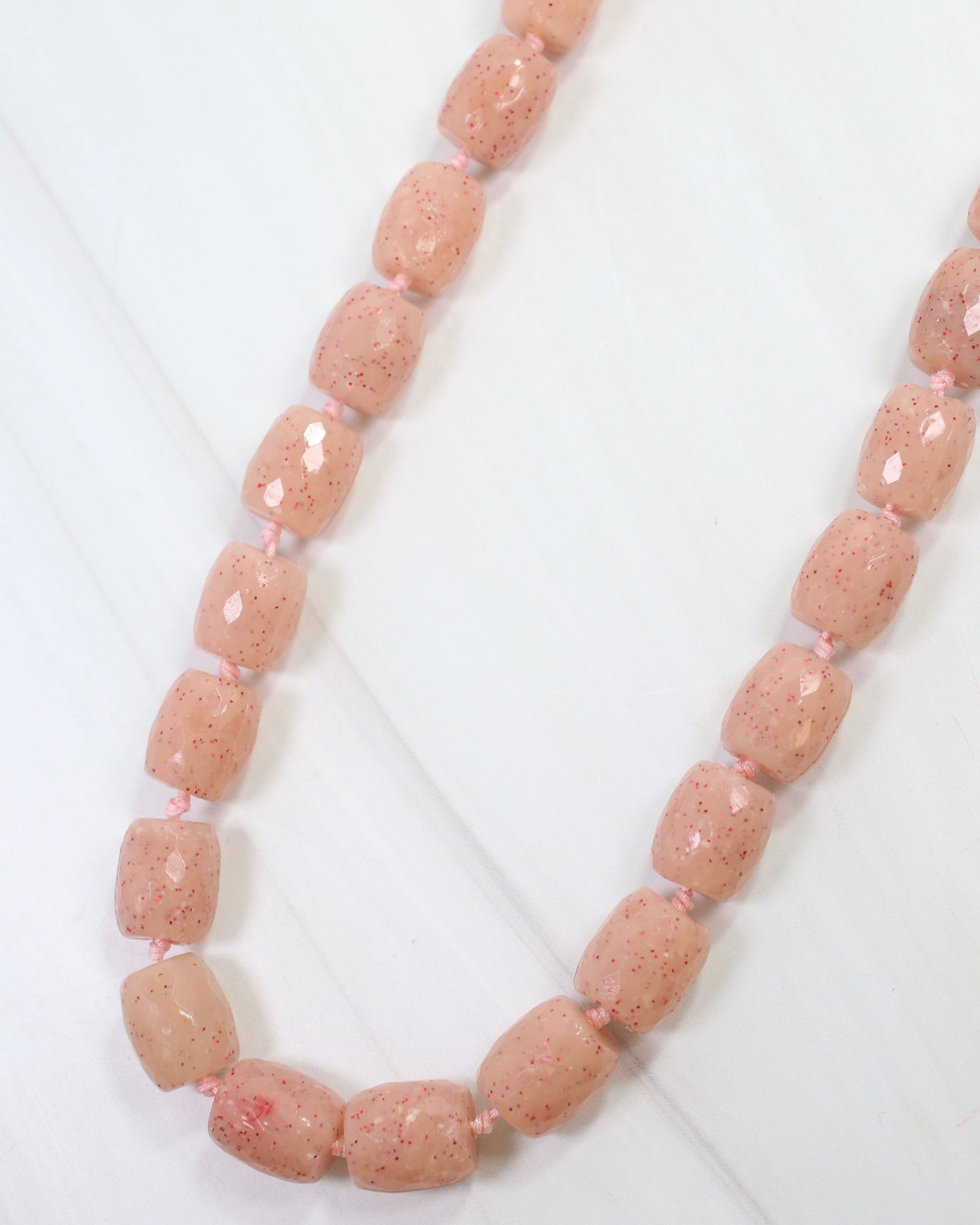 Charlestown Textured Beaded Necklace Blush