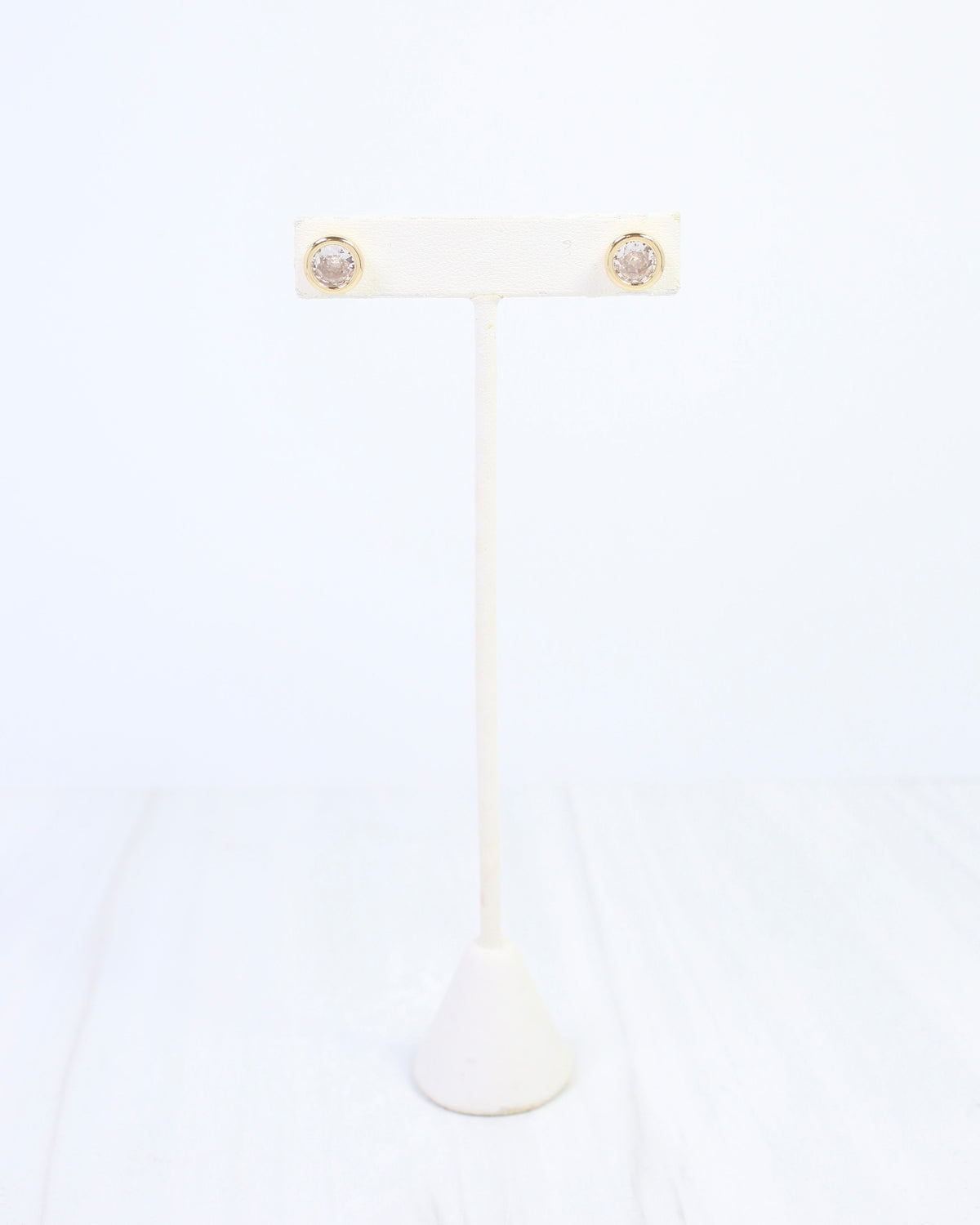 Maribel CZ Stud Earring WR Gold