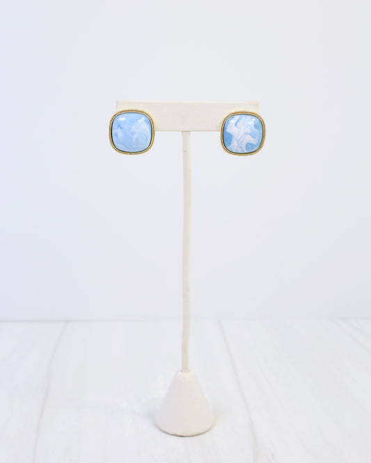 Marnie Gold Lined Post Earring Blue