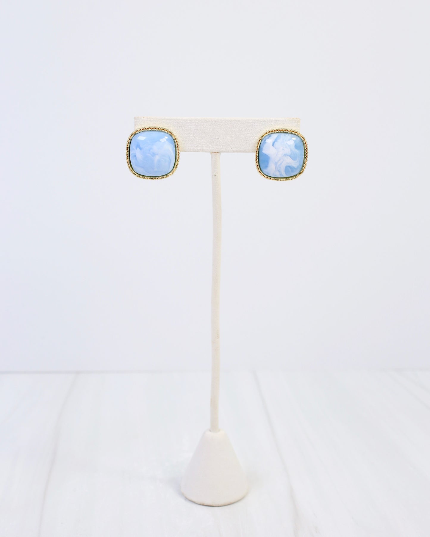 Marnie Gold Lined Post Earring Blue