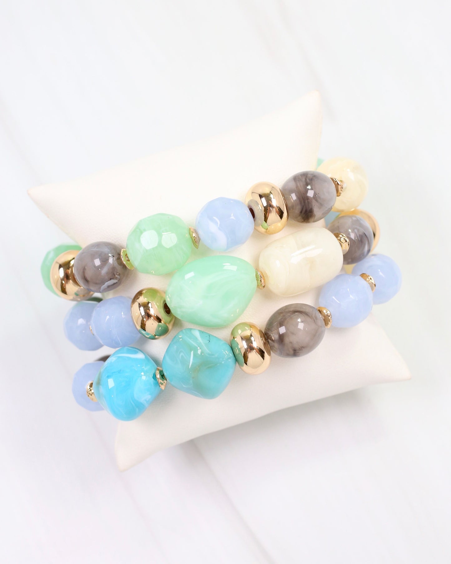 Ambridge Stone Stretch Bracelet Set Blue Multi