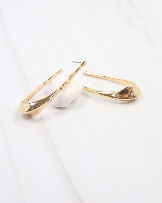 Fairfield Hammered Hoop Earring Gold