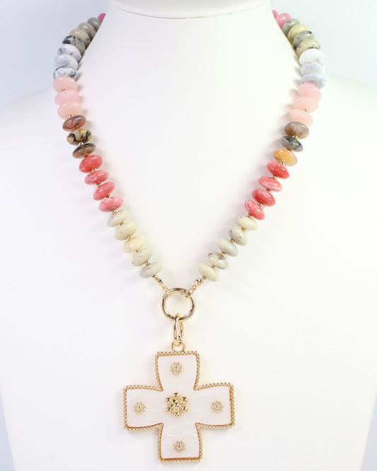 Carol Large Cross Charm Mother Of Pearl