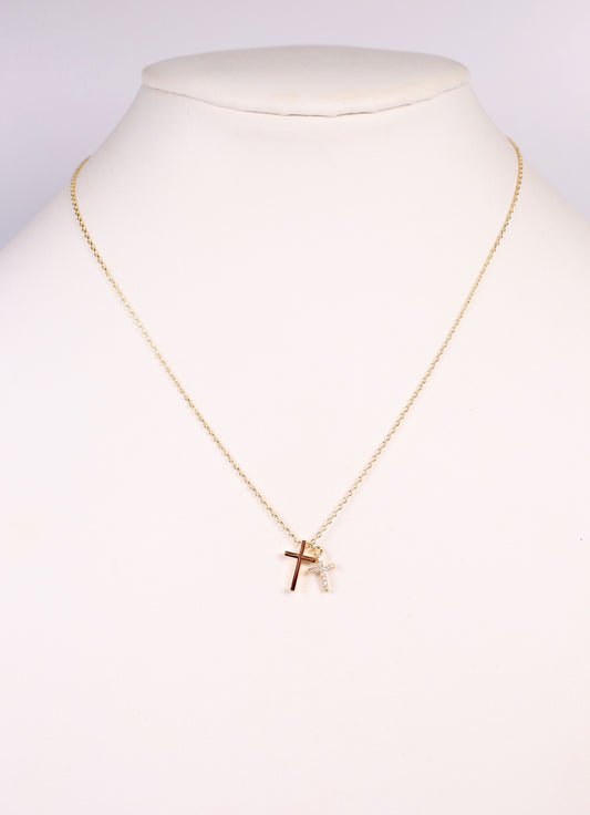 Francia Cross Necklace GOLD