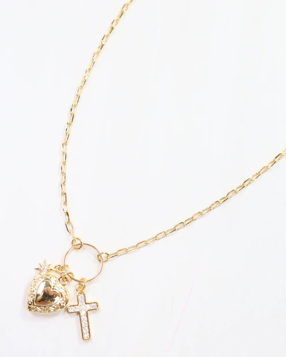 Sally Drop Charm Necklace Gold