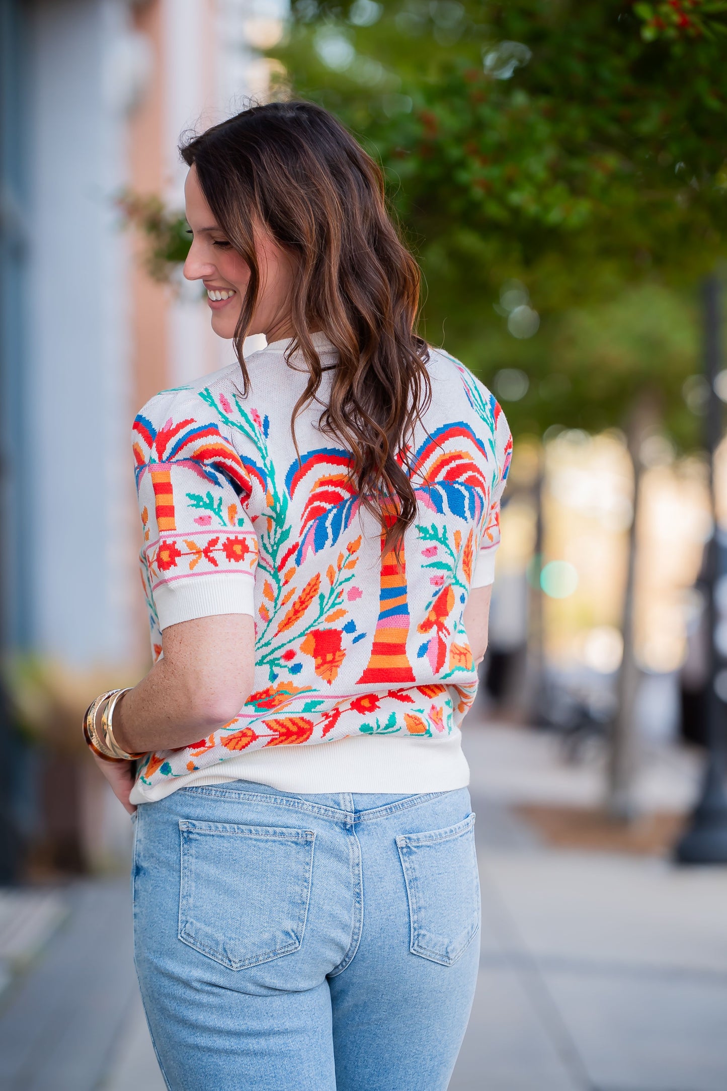 Tabatha Short Sleeve Tropical Sweater