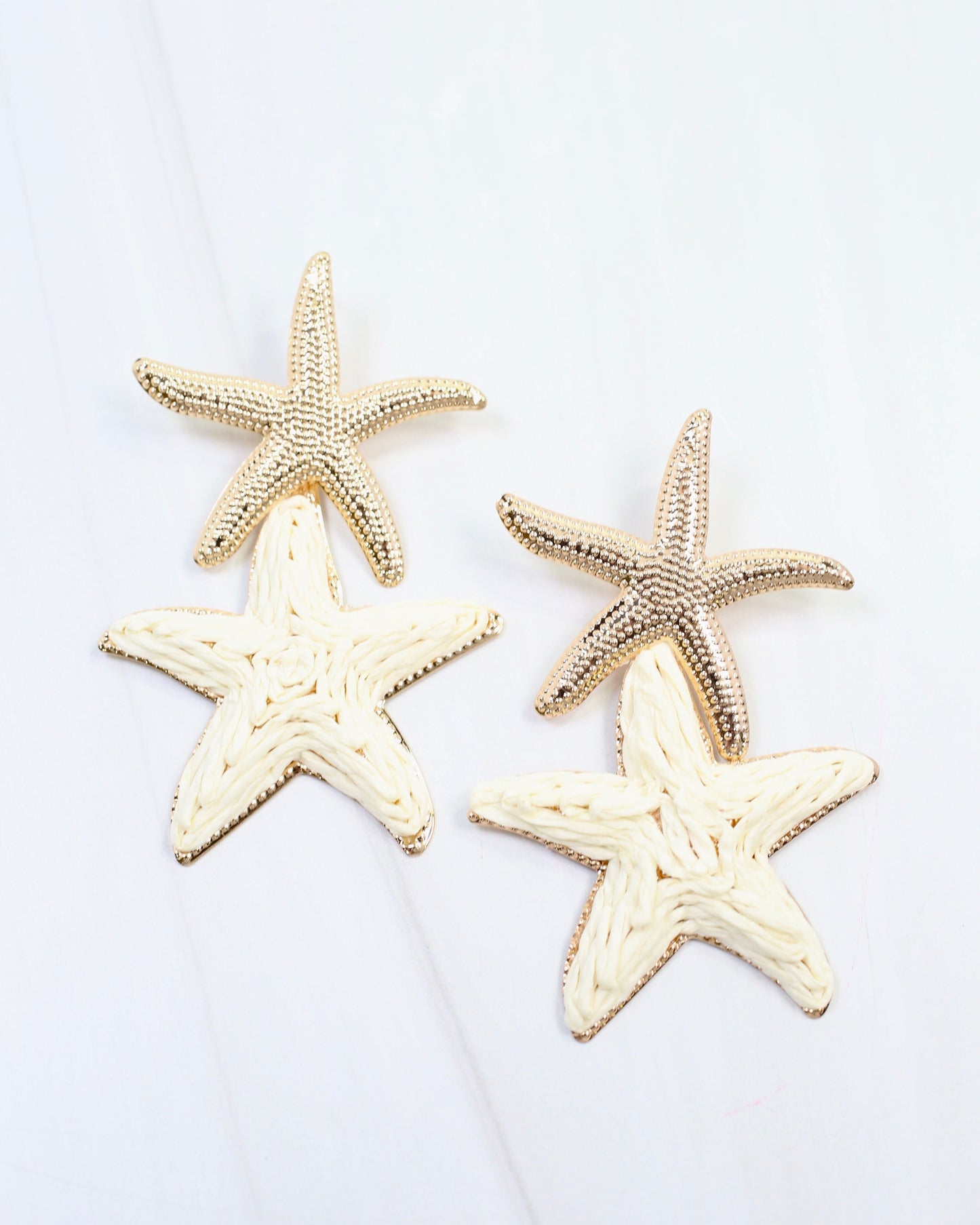Delphine Raffia Starfish Earring Gold