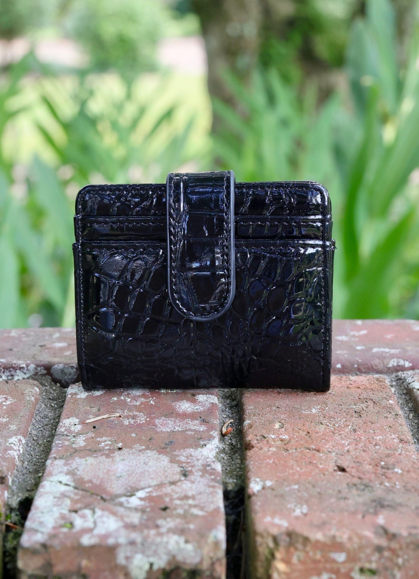 Tate Card Holder Wallet BLACK PATENT - Caroline Hill