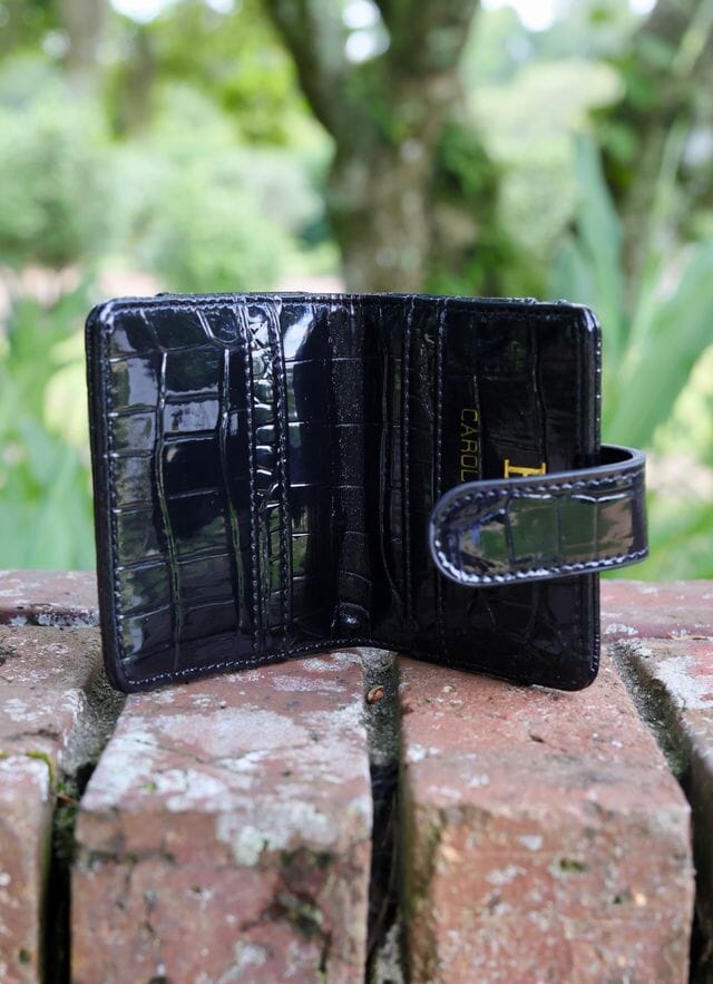 Tate Card Holder Wallet BLACK PATENT - Caroline Hill