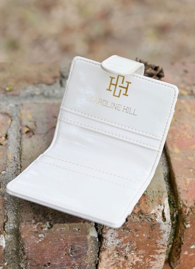 Tate Card Holder Wallet IVORY PATENT LQ - Caroline Hill