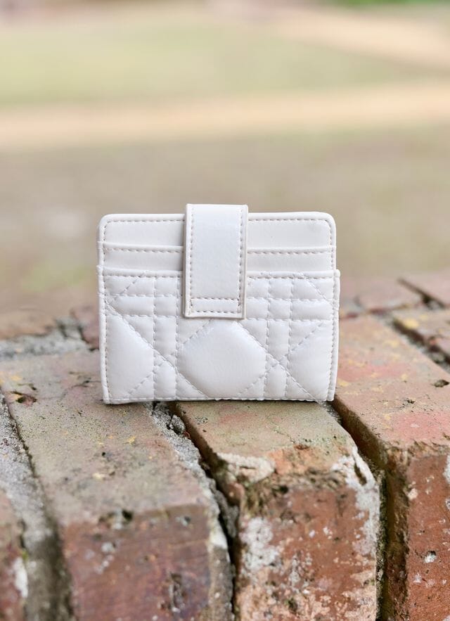 Tate Card Holder Wallet IVORY PATENT LQ - Caroline Hill