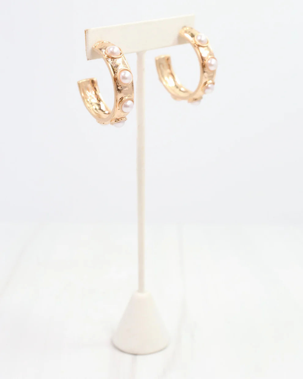 Frazee Pearl Hoop Worn Gold