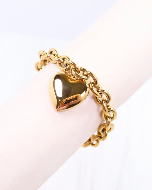 Hartley Heart Charm Bracelet Gold