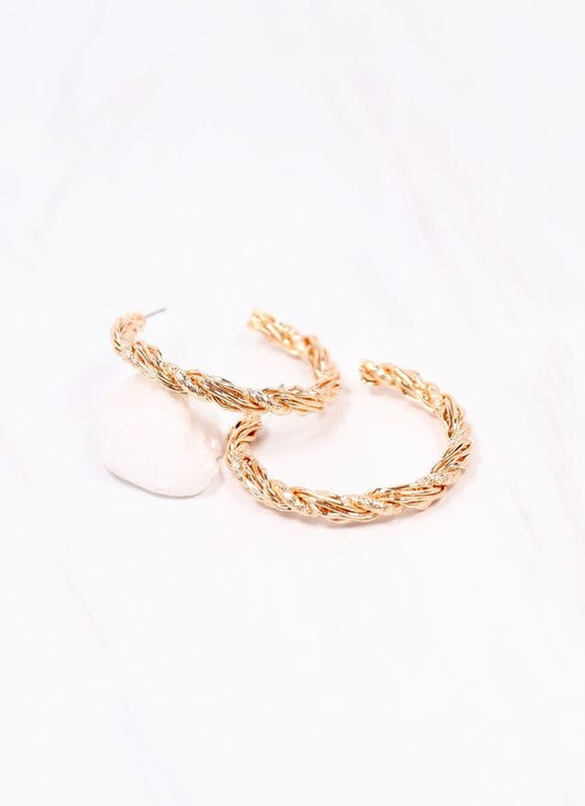 Tomley Twisted Hoop Earring GOLD - Caroline Hill