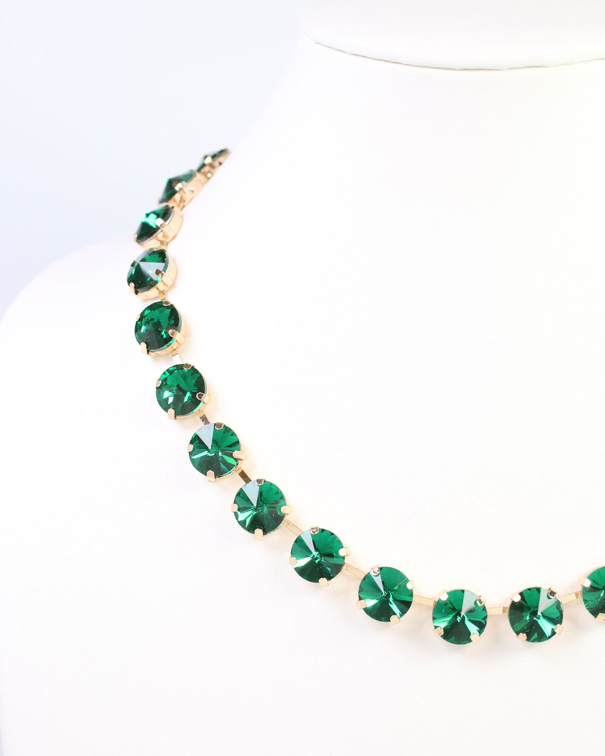 Roxanne Rhinestone Necklace Emerald
