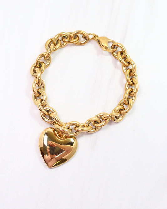 Hartley Heart Charm Bracelet Gold