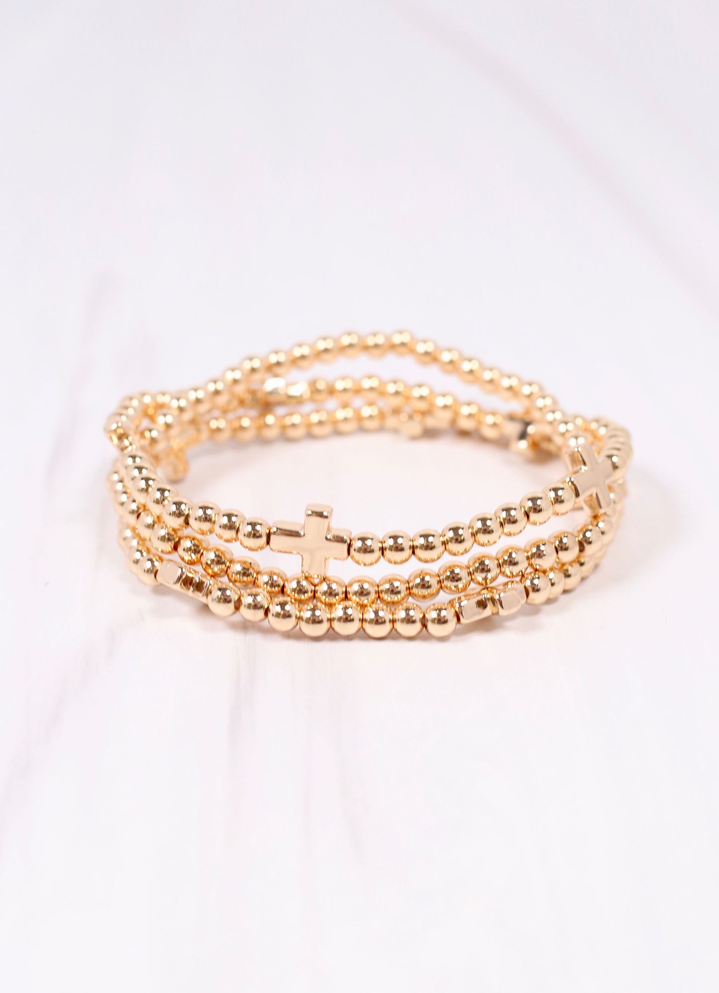 Milano Cross Bracelet Set Gold