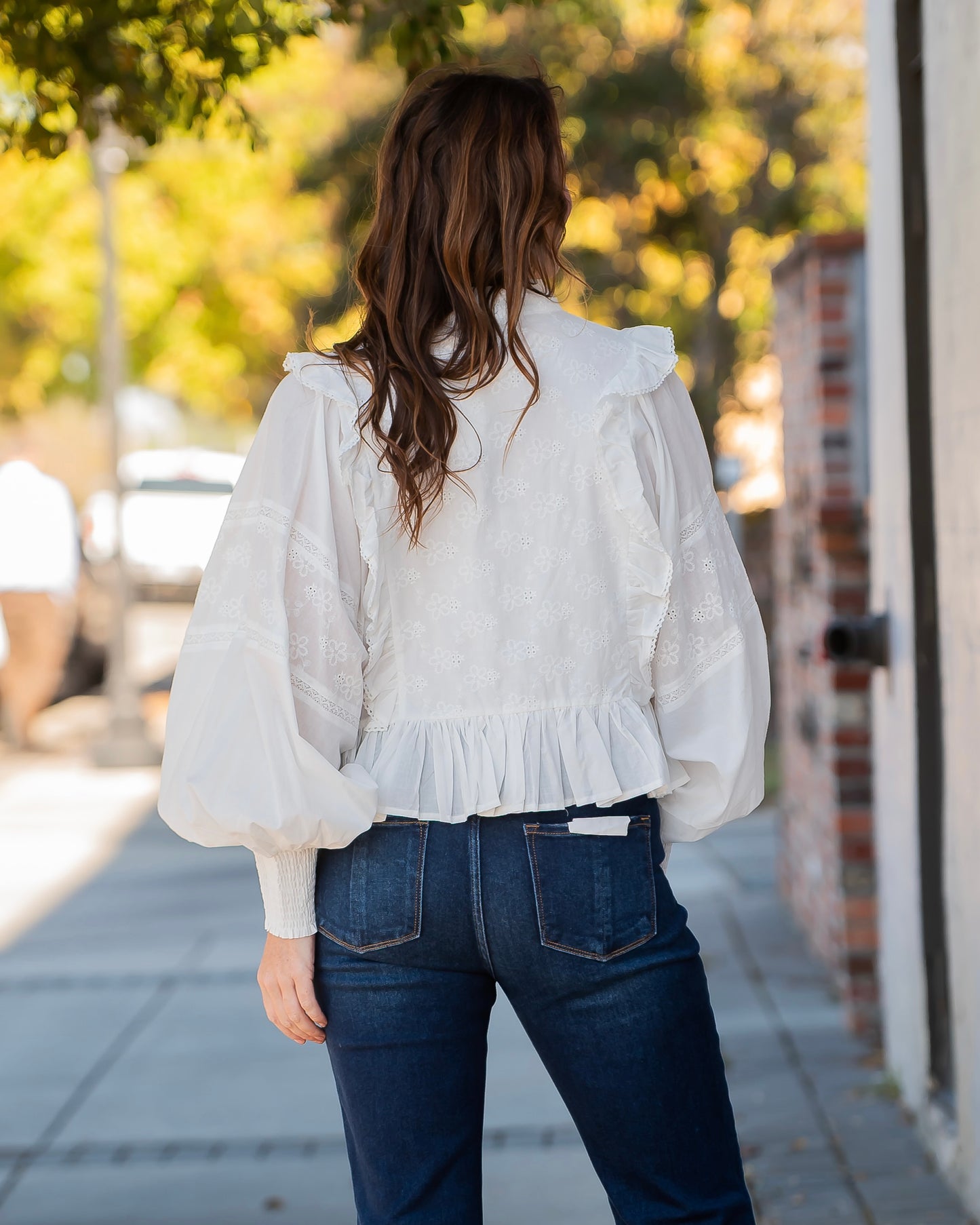 Annabelle White Lace Long Sleeve Top