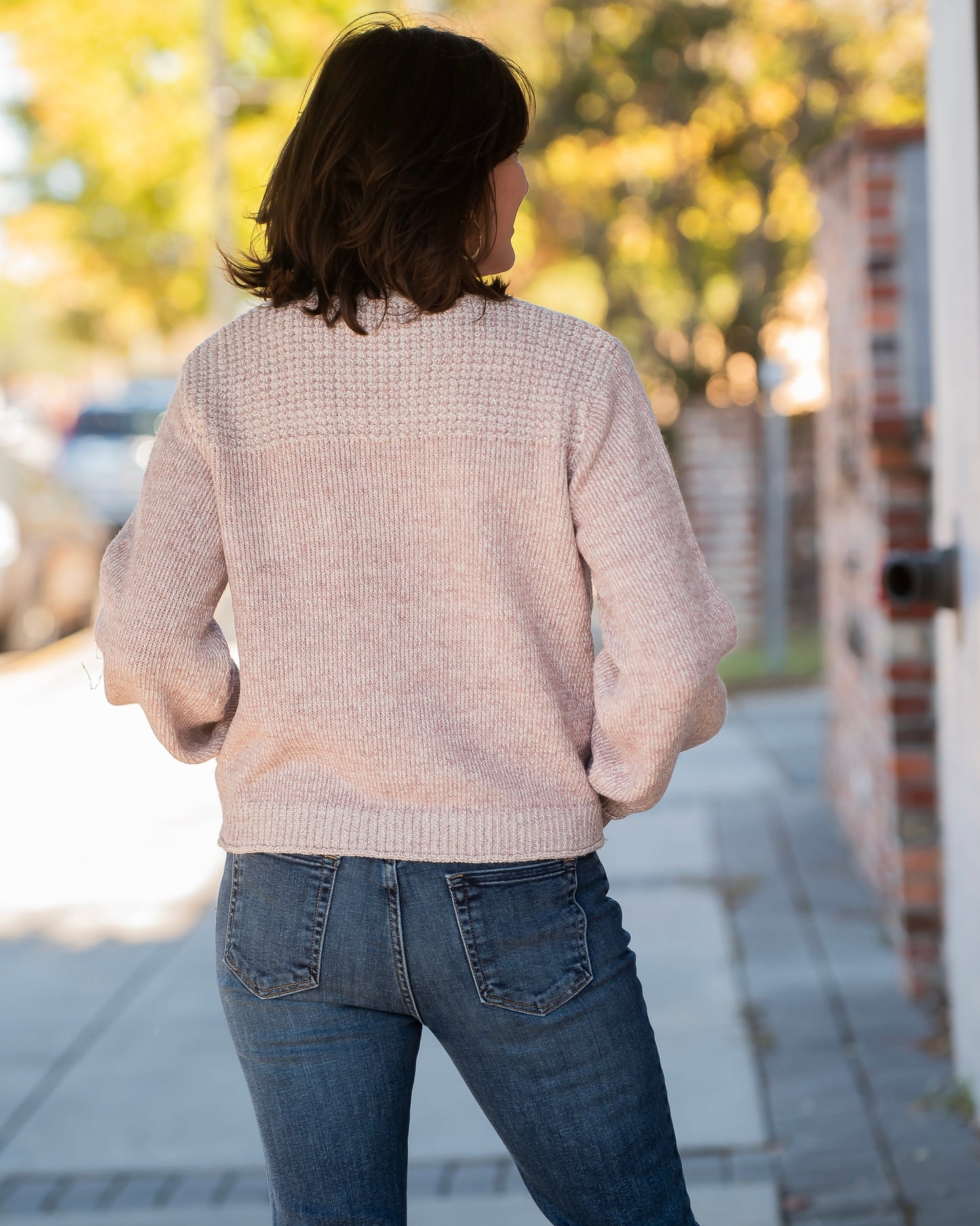 Huron Bubble Sleeve Sweater-Mauve